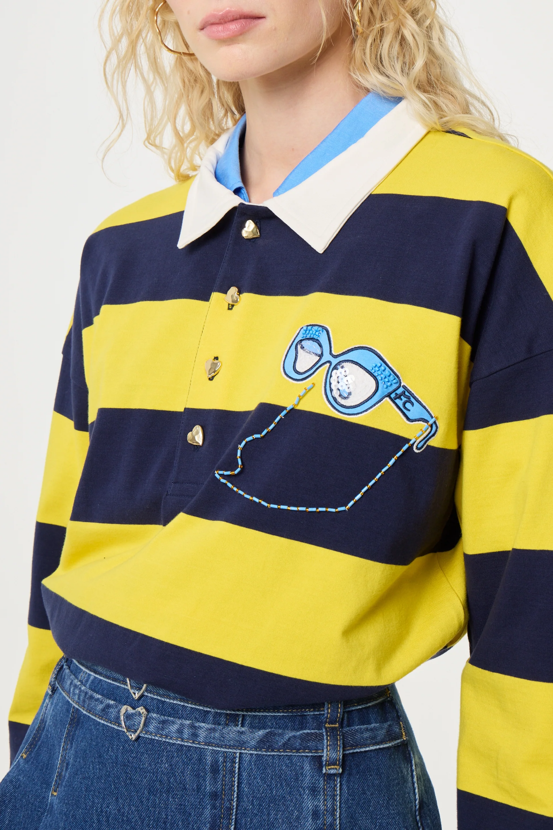 Paula Sweater | Vivid Yellow/Maritime Blue - Image 3