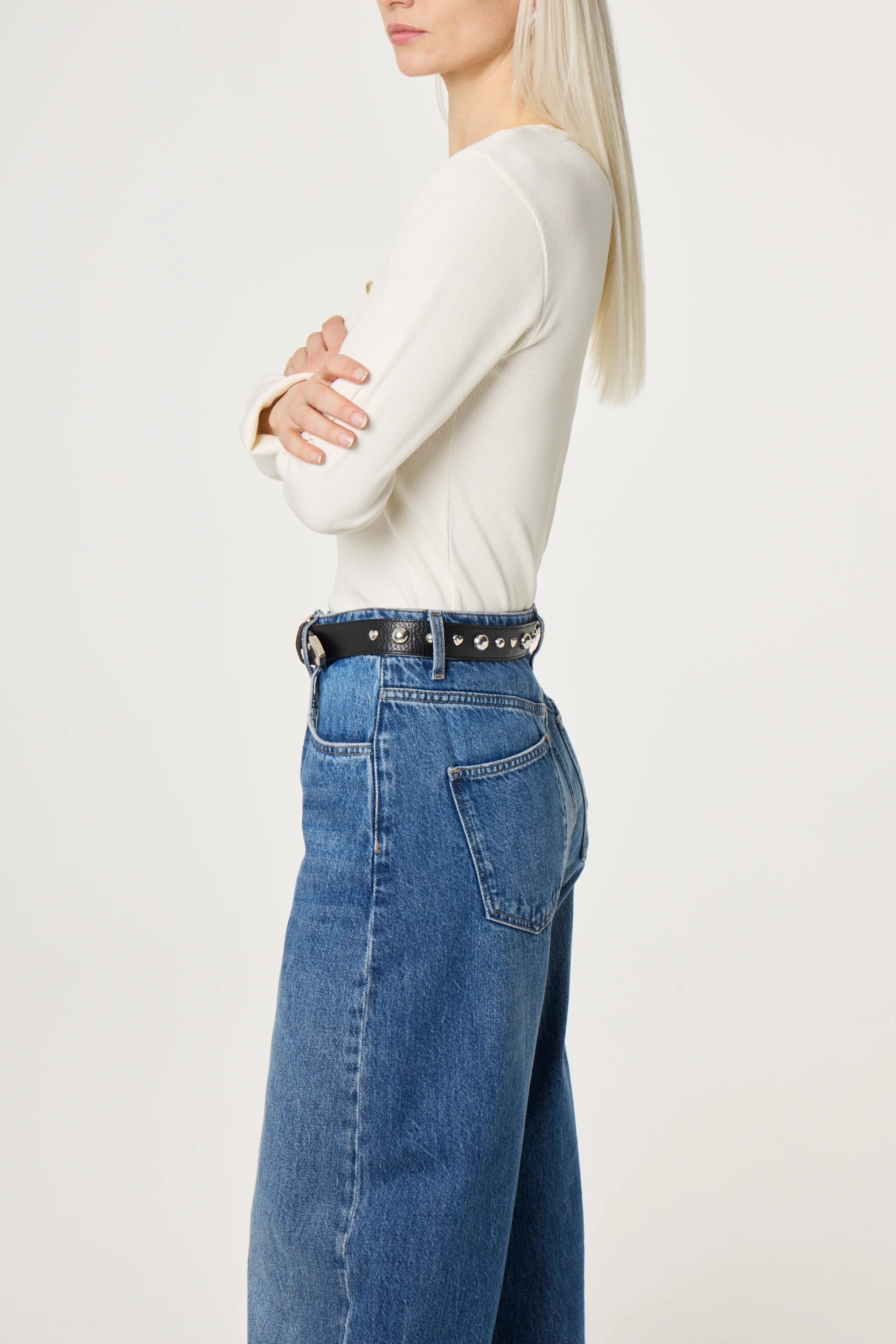 Play Of Studs Belt Leather | Black - Image 3