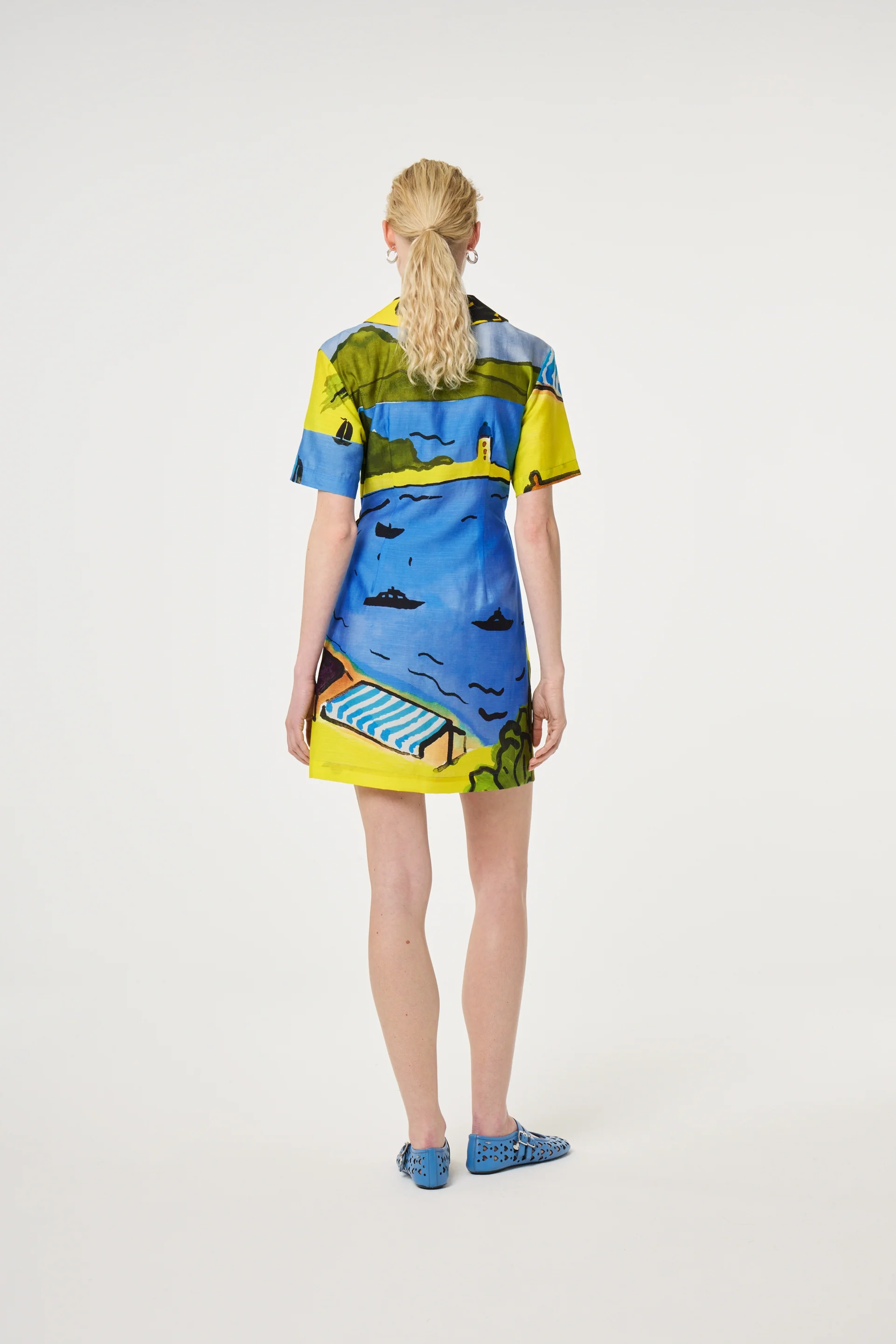 Roja Dress | Yellow/Blue - Image 3
