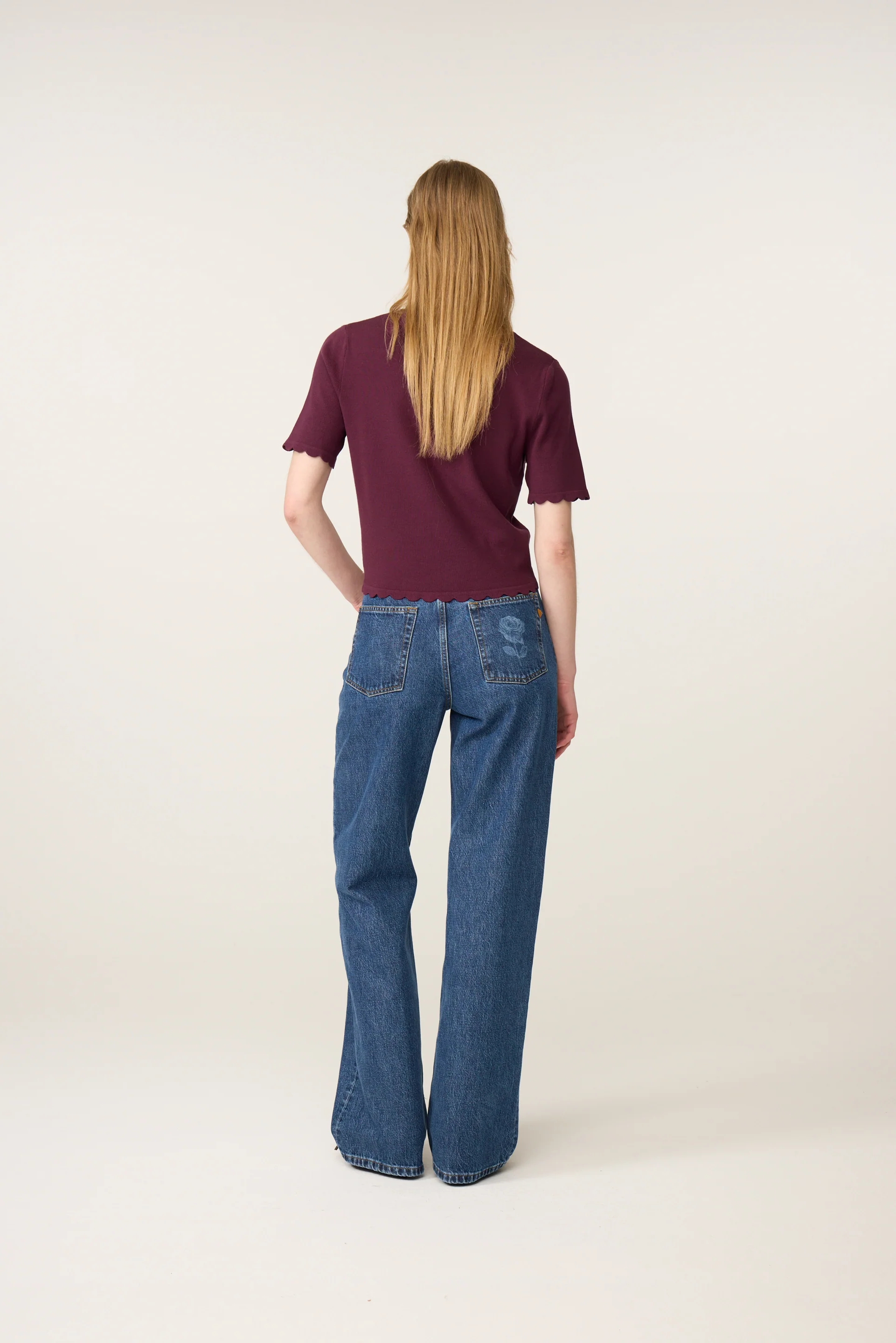 Scarlett Short Sleeve Cardigan | Brigitte Bordeaux - Image 3