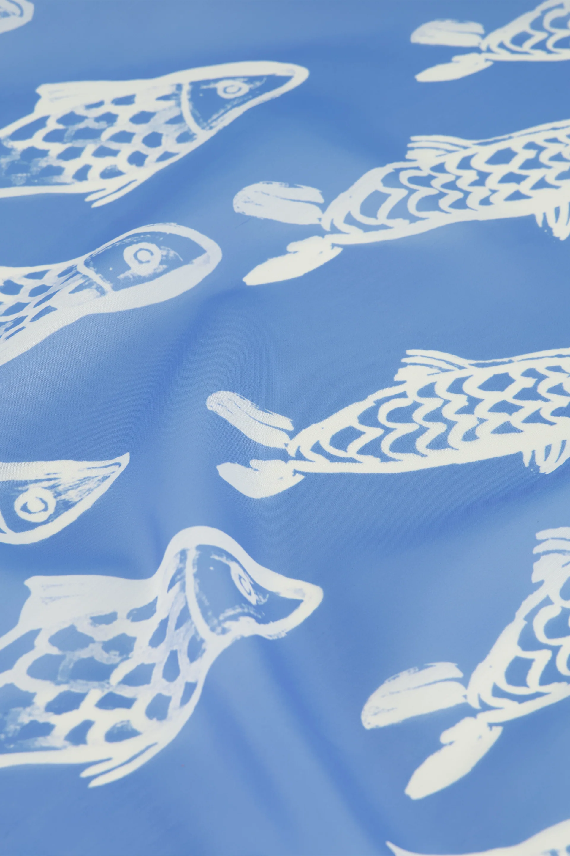 School Of Fishes Scarf | Marina Blue/Cosy Whi - Image 5