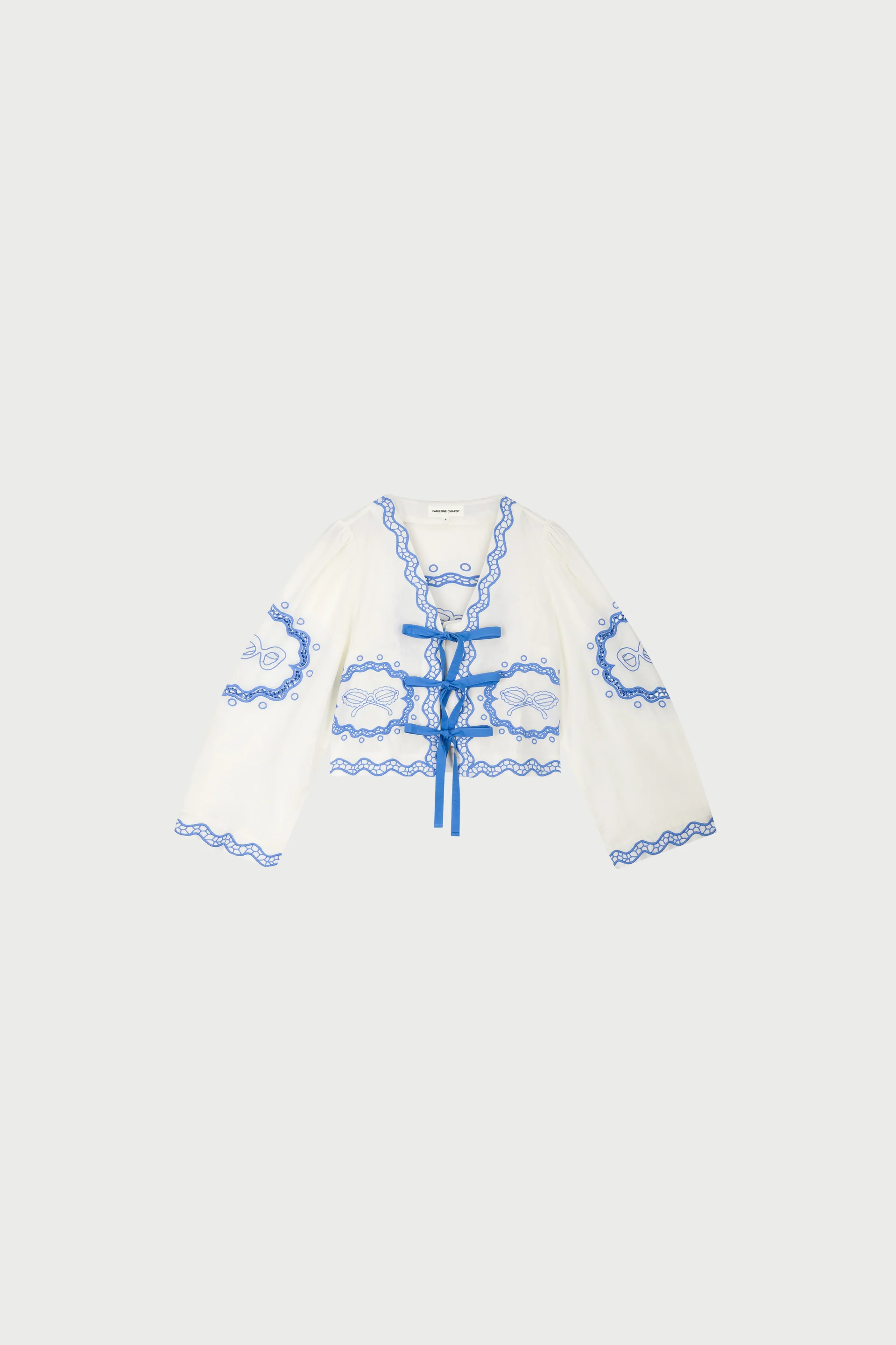 Serviette Blouse | Cosy White/Blue - Image 4