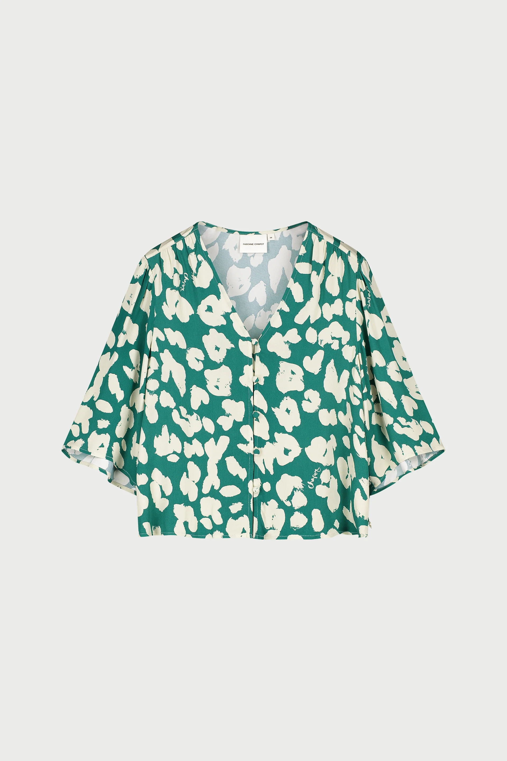 Starlet Blouse | Evergreen/Cosy White - Image 4