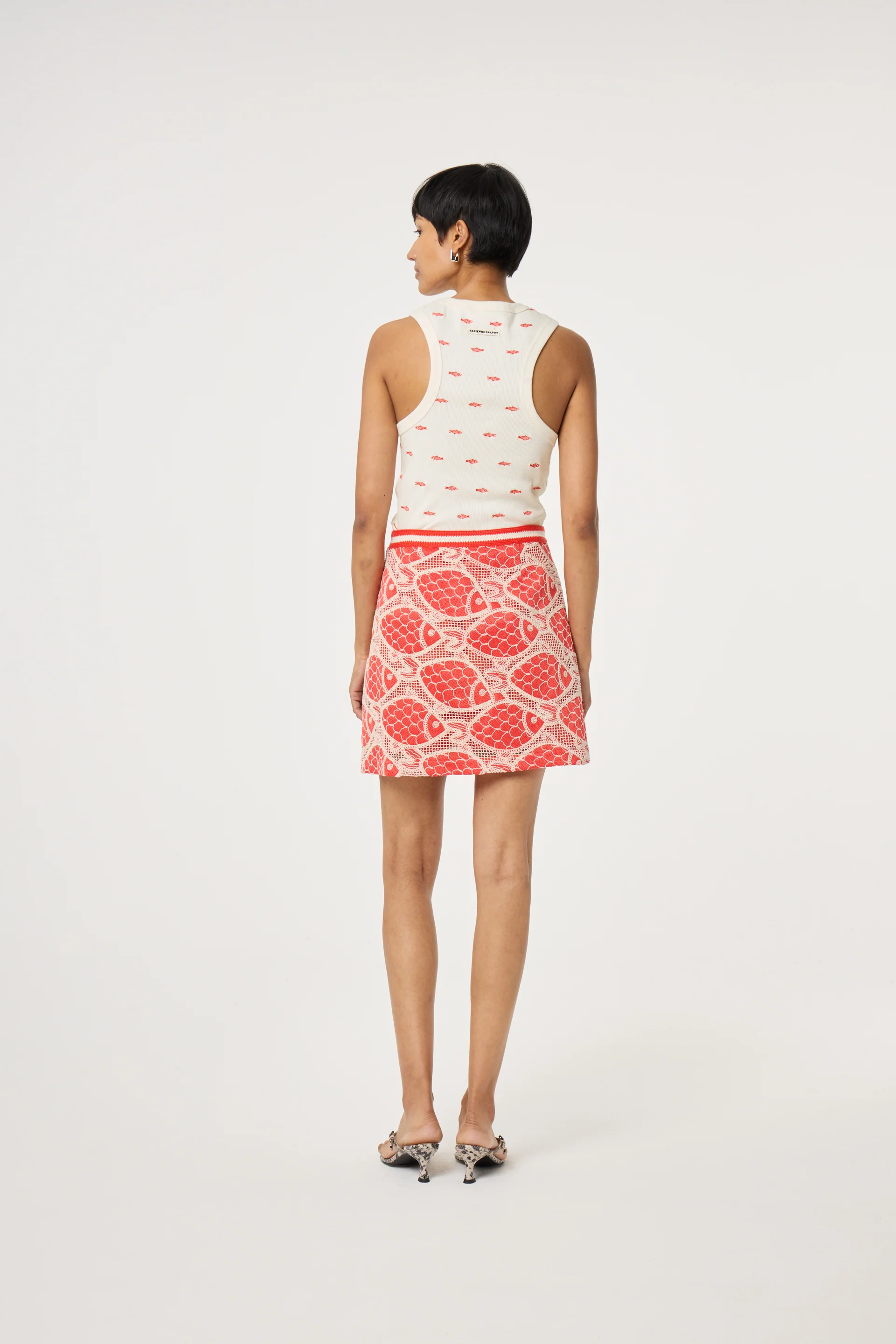 Tanja Jersey Tank | Cosy White/Tangerine Tango - Image 3