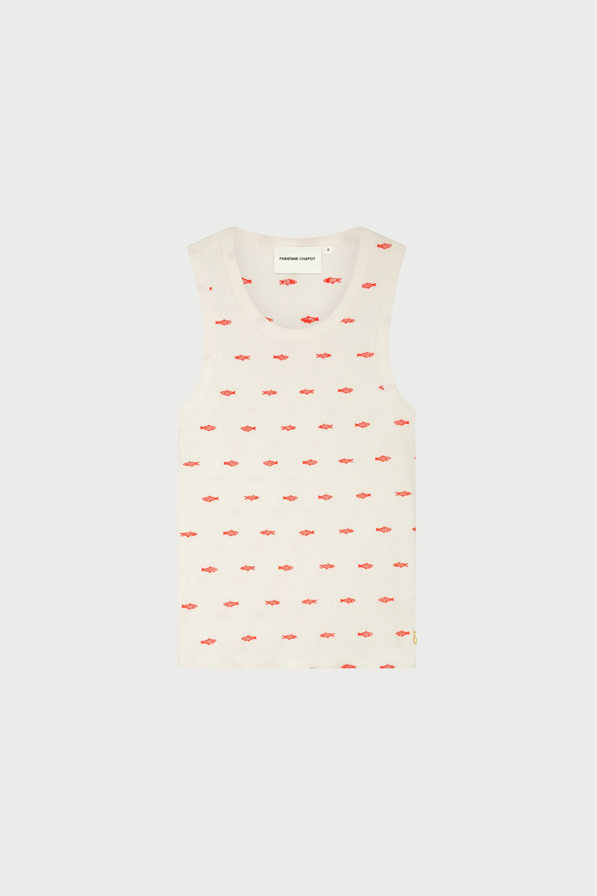 Tanja Jersey Tank | Cosy White/Tangerine Tango - Image 4