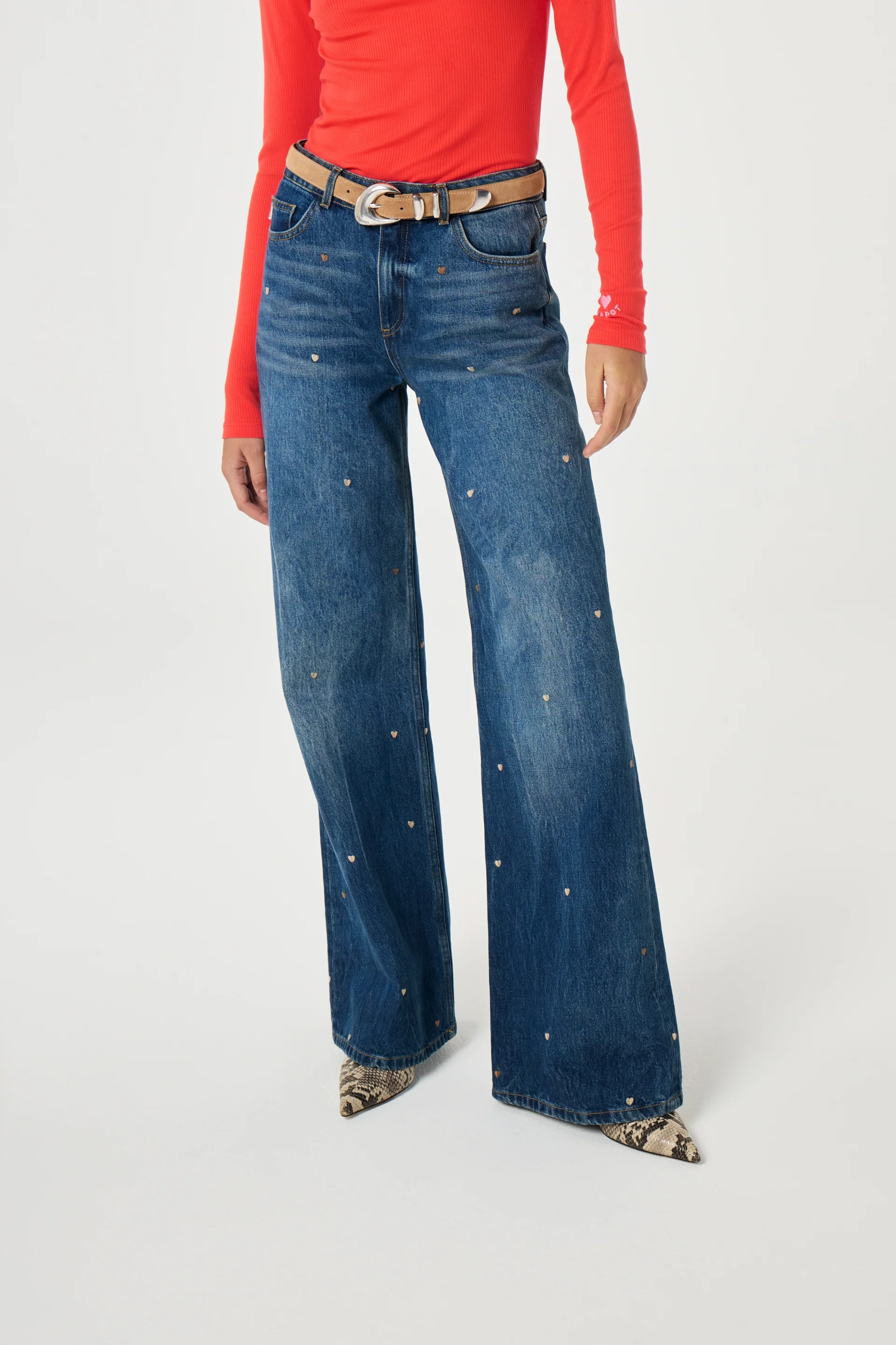 Thea Wide Leg Jeans | Mid Blue - Image 2