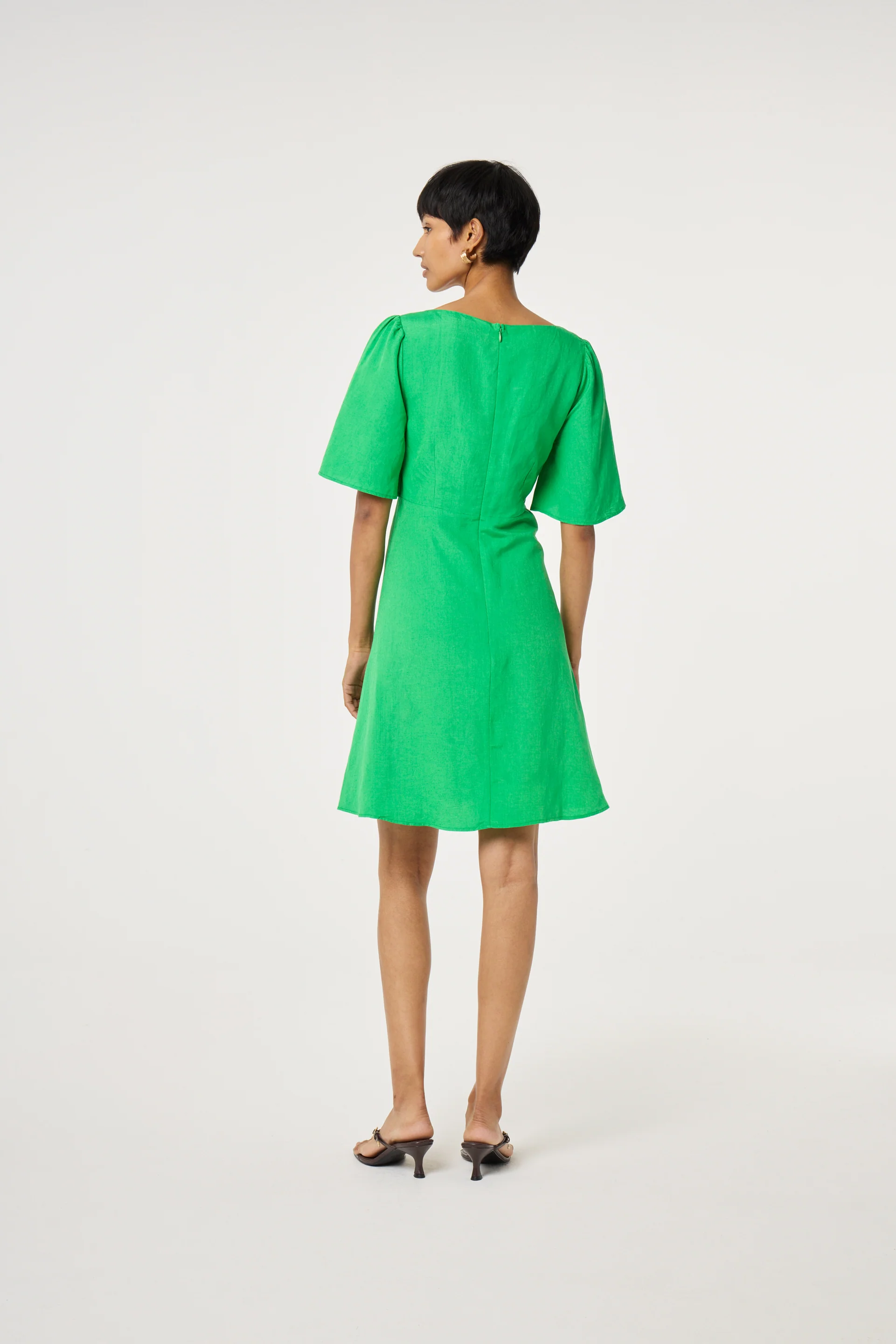 Tilda Short Dress | Green Glimmer - Image 3