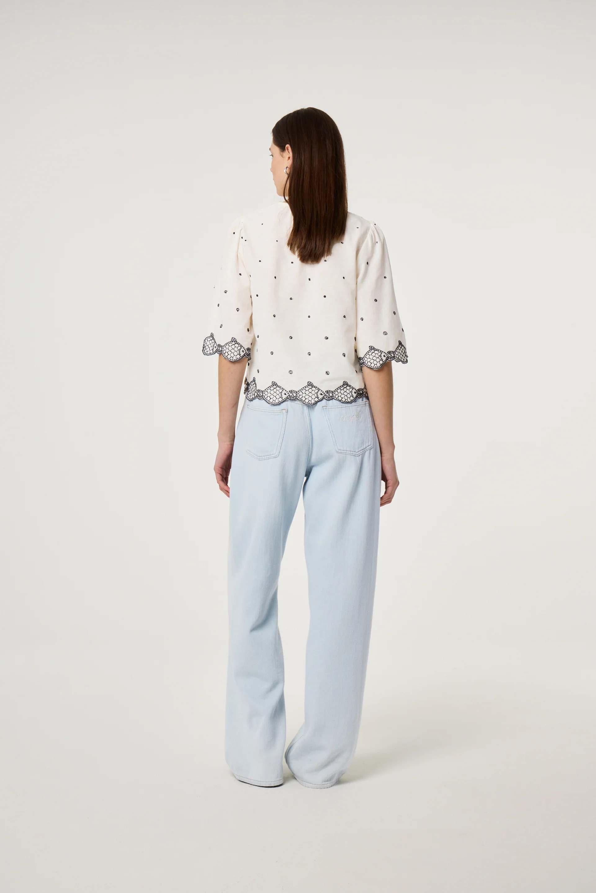 Tylera Blouse | Cosy White/Black - Image 3