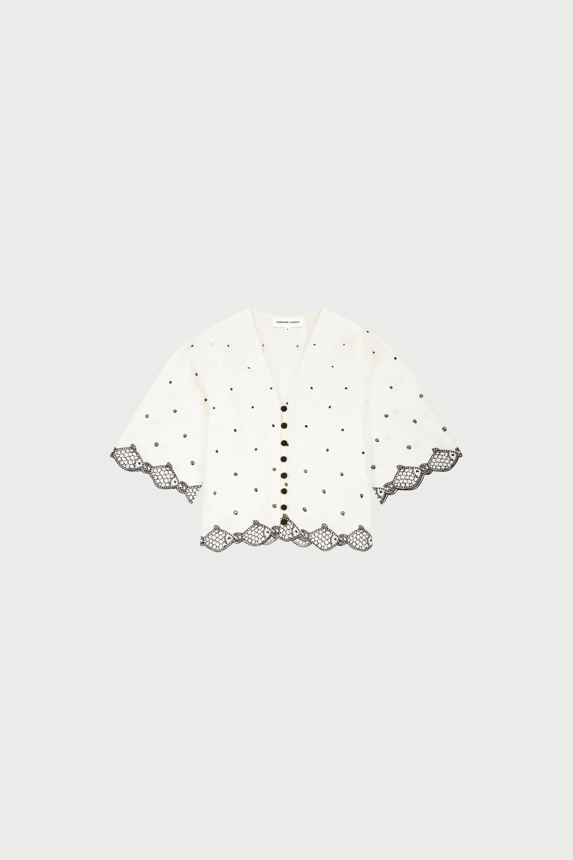 Tylera Blouse | Cosy White/Black - Image 4